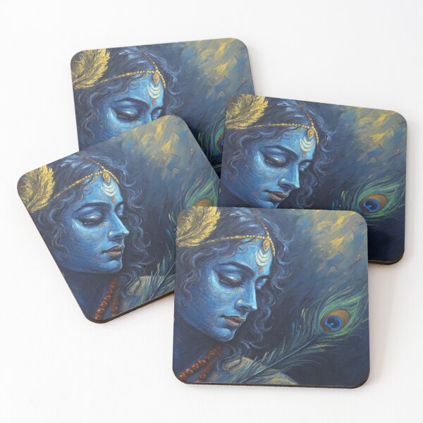 Item preview, Abstract & Contemporary Lord Krishna | Textured Impasto Spiritual Art designed and sold by Art of Instine.