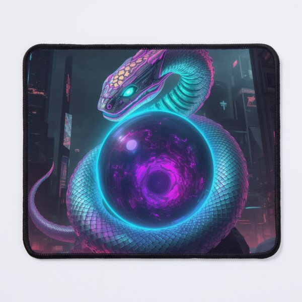 Item preview, Cyberpunk Neon Serpent – Futuristic Sci-Fi Creature with Glowing Core designed and sold by Visualynx.