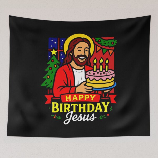 Item preview, Happy Birthday Jesus Birthday Cake designed and sold by plushism.