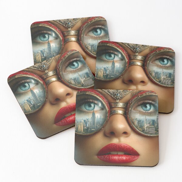 Item preview, Futuristic Vision  City Reflections in Glasses designed and sold by Artessie.