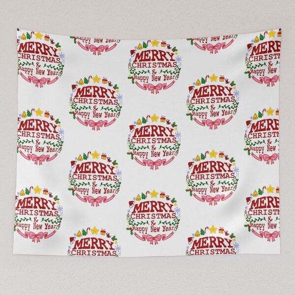 Item preview, Merry Christmas Happy New Year Festive Holiday Greeting Art designed and sold by AmberPeng.
