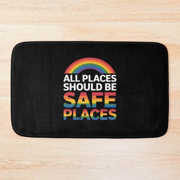 Item preview, ALL PLACES SHOULD BE SAFE PLACES Gay Pride Rainbow LGBTQ  designed and sold by AquaKiev.