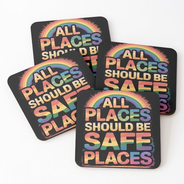 Item preview, ALL PLACES SHOULD BE SAFE PLACES Gay Pride Rainbow LGBTQ  designed and sold by MarryIsMonth.