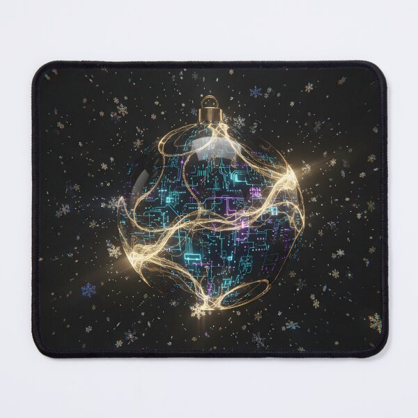 Item preview, AI Cyberpunk Christmas Ornament — Black & Gold Futuristic Holiday Sphere designed and sold by DarkScorpio.