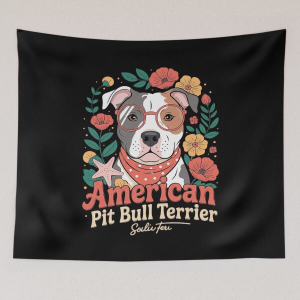 Item preview, American Pitbull Terrier Mom Dog Lover Mother's Day Floral  designed and sold by PowAcademy.