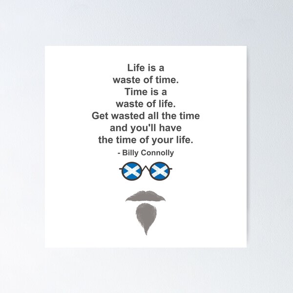 Item preview, Billy Connolly glasses and quote designed and sold by GetItGiftIt.