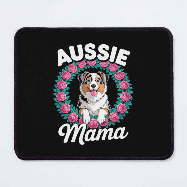 Artikelvorschau, Aussie Mama Australian Shepherd Dog Lover Floral entworfen und verkauft von PowAcademy.