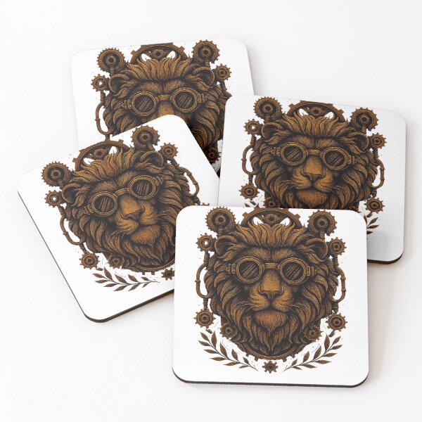 Item preview, Steampunk Lion Emperor – Regal Mechanical Beast Illustration designed and sold by Zara’s shop.