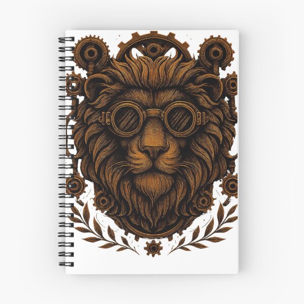 Item preview, Steampunk Lion Emperor – Regal Mechanical Beast Illustration designed and sold by Zara’s shop.
