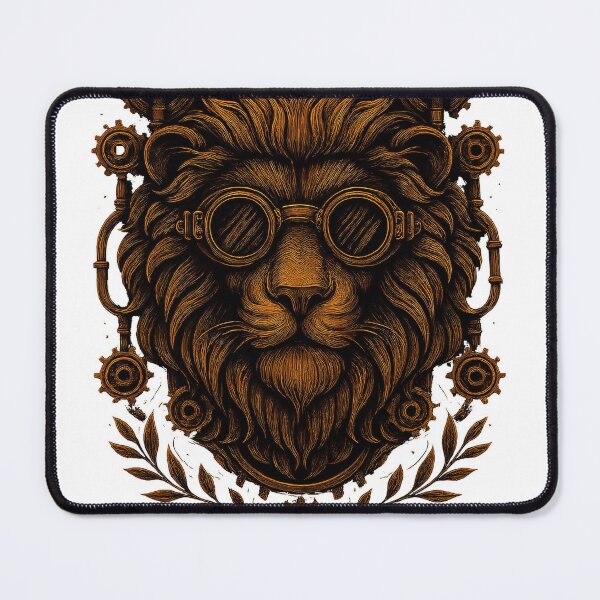Item preview, Steampunk Lion Emperor – Regal Mechanical Beast Illustration designed and sold by Zara’s shop.