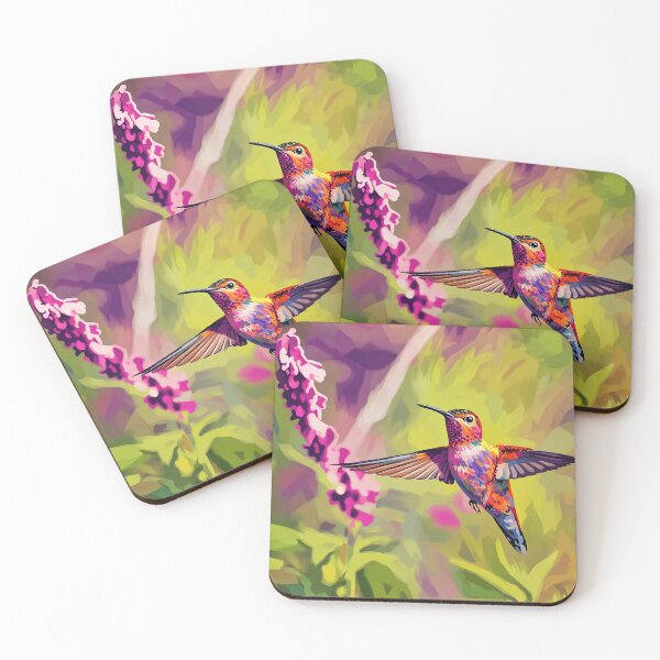 Item preview, Flying Hummingbird with Purple Flower designed and sold by tomorrowsart.
