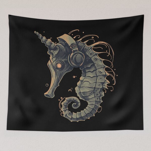 Item preview, Techno Seahorse Illustration designed and sold by drizzd.
