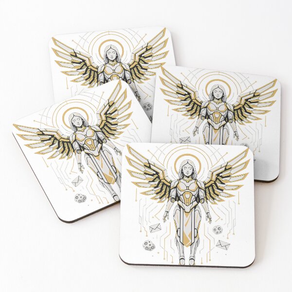 Item preview, Mechanical Angel – Futuristic Cyber-Seraph Illustration designed and sold by Zara’s shop.
