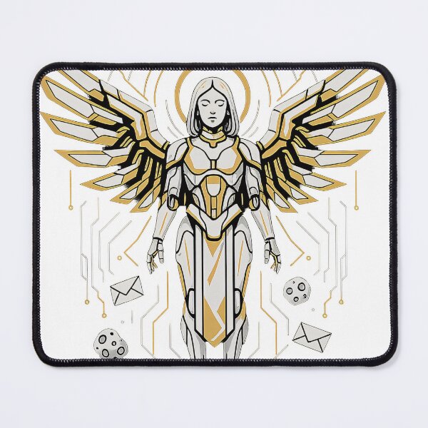 Item preview, Mechanical Angel – Futuristic Cyber-Seraph Illustration designed and sold by Zara’s shop.
