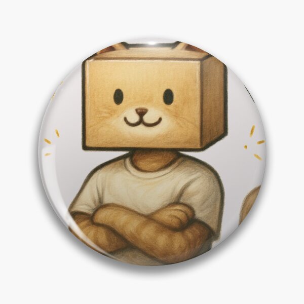 Item preview, Cute Box Head Cat T-Shirt – Funny Kawaii Cartoon Kitty Meme Tee designed and sold by KDesignCrafts.