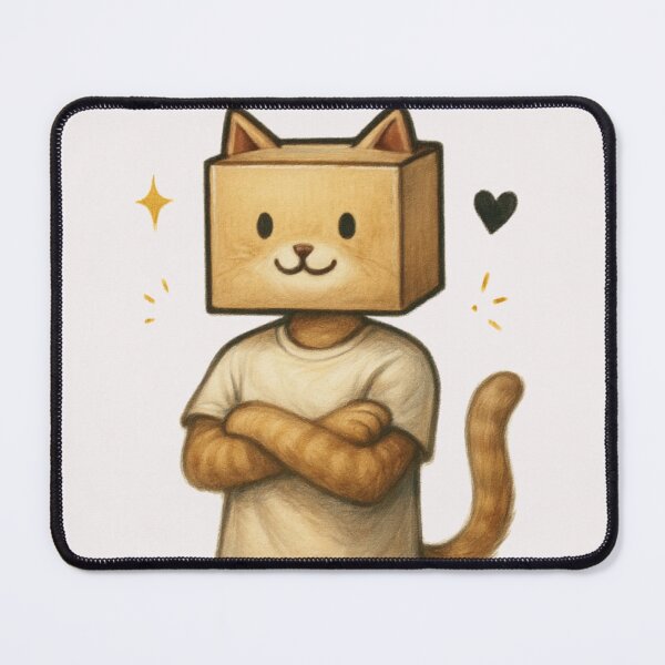 Item preview, Cute Box Head Cat T-Shirt – Funny Kawaii Cartoon Kitty Meme Tee designed and sold by KDesignCrafts.