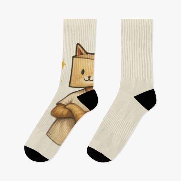 Item preview, Cute Box Head Cat T-Shirt – Funny Kawaii Cartoon Kitty Meme Tee designed and sold by KDesignCrafts.