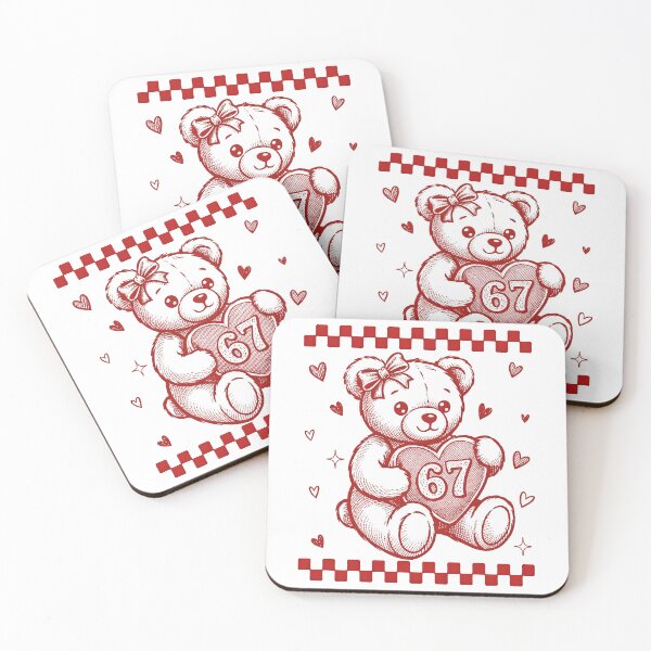 Item preview, Cute Vintage Teddy Bear Holding Heart 67 – Red Retro Valentine Style Illustration designed and sold by Snifferius.