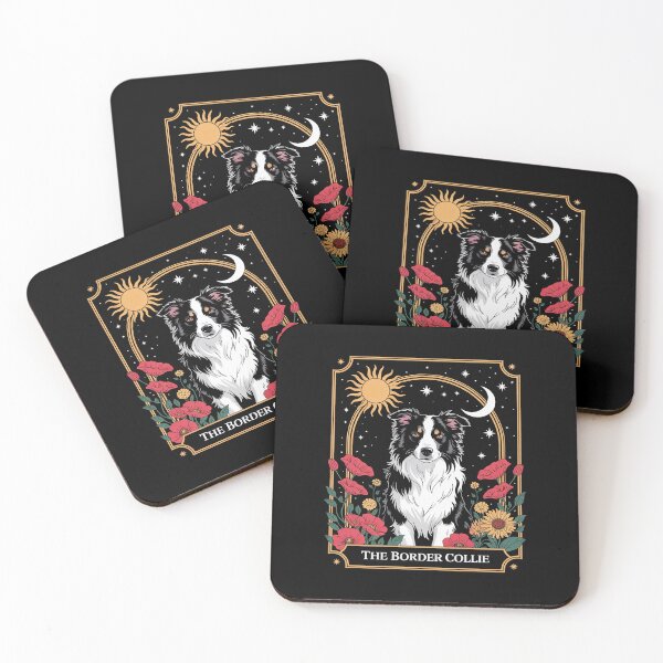 Item preview, Border Collie Dog Tarot Card Floral Star Moon  designed and sold by MythWoot.