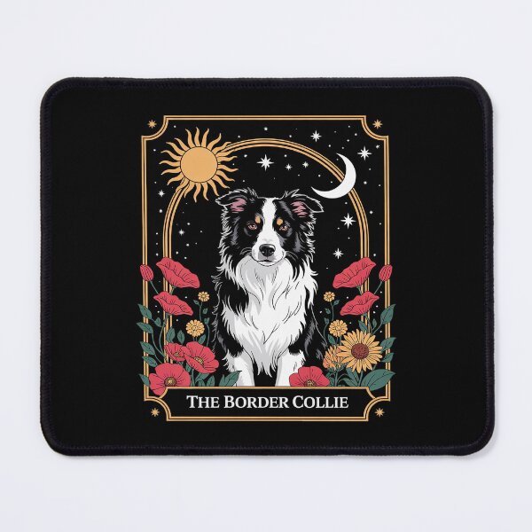 Item preview, Border Collie Dog Tarot Card Floral Star Moon  designed and sold by MythWoot.