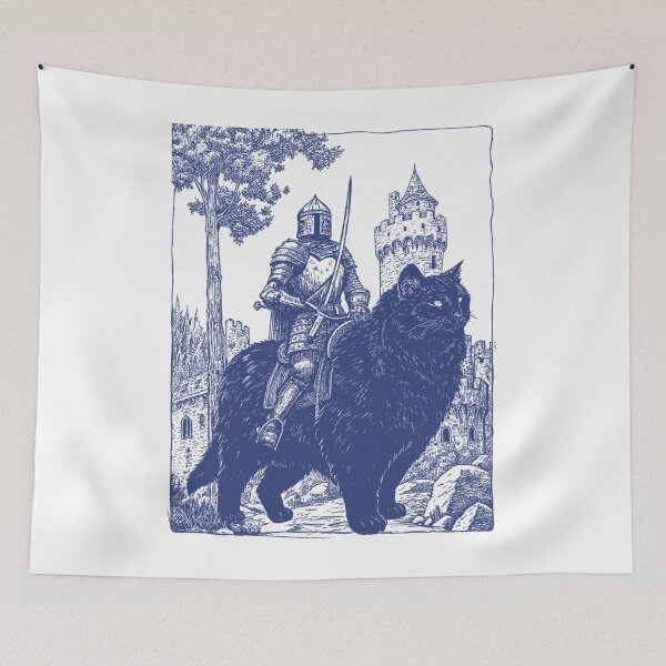 Artikelvorschau, Knight Cat Rider 90er-Jahre Mittelalter Grimdark Düsteres Geschenk für Ihn Fairycore-Stil entworfen und verkauft von JohnsonlqArts.