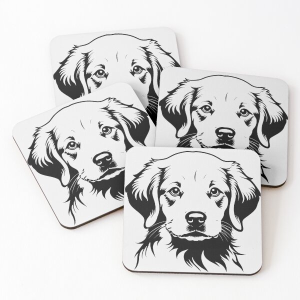 Item preview, Gentle Golden Retriever Portrait in Classic Monochrome Style. designed and sold by MissYouONLY.
