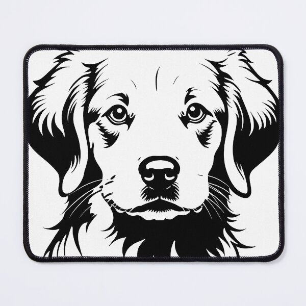 Item preview, Gentle Golden Retriever Portrait in Classic Monochrome Style. designed and sold by MissYouONLY.