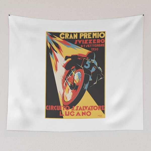 Item preview, Swiss Grand Prix Lugano 1930 Motorcycle Race Poster designed and sold by CharlieDesings.
