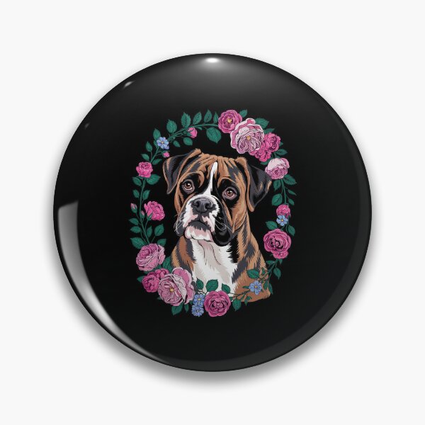 Item preview, Brindle Boxer Puppy Floral Wreath Boxer Dog Lover  designed and sold by MythWoot.