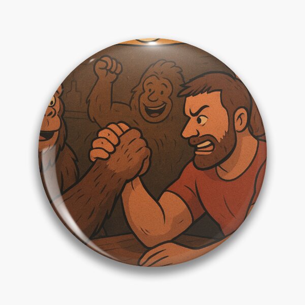 Item preview, Bigfoot vs Lumberjack Arm Wrestling Match – Cryptozoology Bar Fight designed and sold by ZachTorbett.