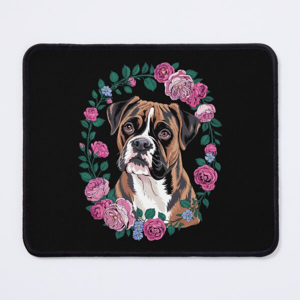 Item preview, Brindle Boxer Puppy Floral Wreath Boxer Dog Lover designed and sold by MythWoot.