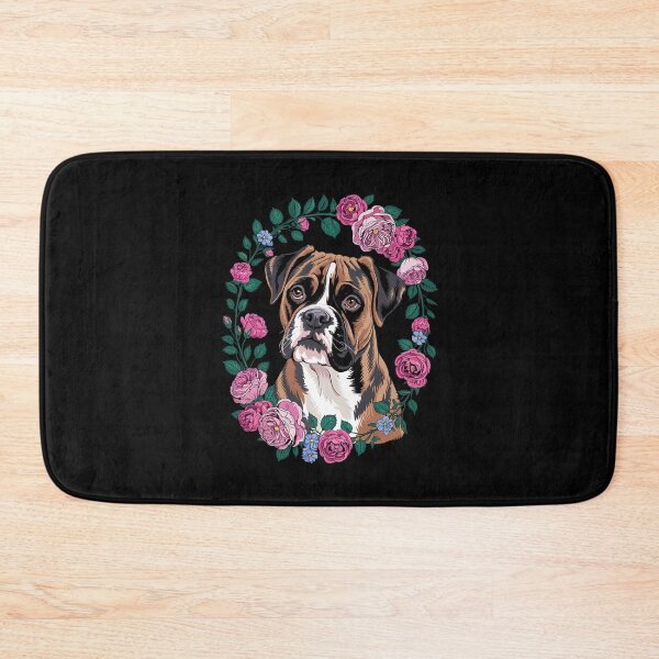 Item preview, Brindle Boxer Puppy Floral Wreath Boxer Dog Lover  designed and sold by MythWoot.