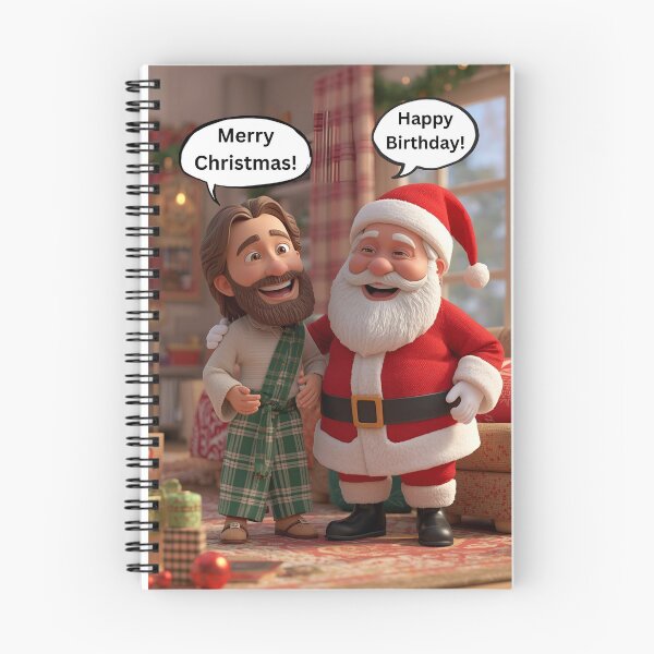 Item preview, Merry Christmas Happy Birthday Funny Santa & Jesus Design designed and sold by Harprints.Studio.