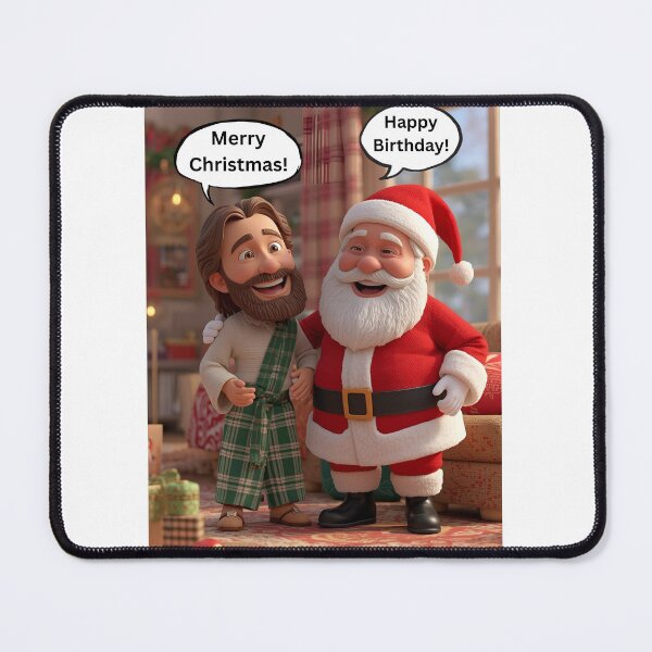 Item preview, Merry Christmas Happy Birthday Funny Santa & Jesus Design designed and sold by Harprints.Studio.