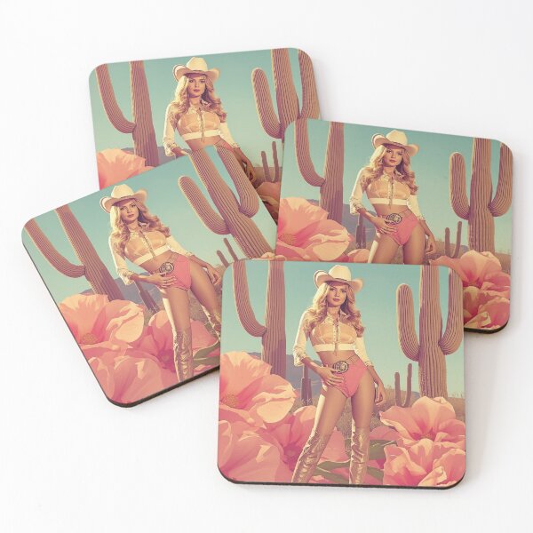 Item preview, Retro Cowgirl Pin-Up – 1970s Western Desert Pop Art Illustration designed and sold by ConnieVZ.