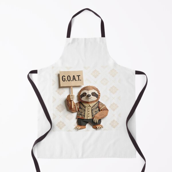 Item preview, Whimsical Papercraft Sloth Holding G.O.A.T. Sign - 3D Layered Collage Art designed and sold by Cherrydora.