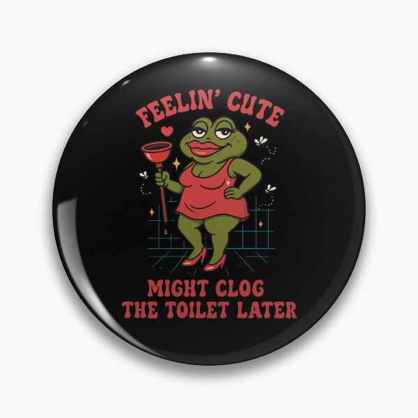 Item preview, Funny Frog Plunger Meme – Feelin’ Cute Humor, Cringe Bathroom Joke, Unhinged Retro Cartoon Art designed and sold by love3617.
