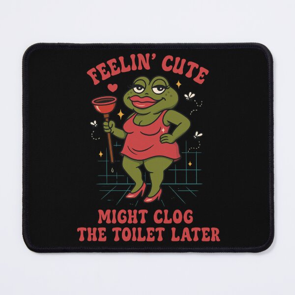 Item preview, Funny Frog Plunger Meme – Feelin’ Cute Humor, Cringe Bathroom Joke, Unhinged Retro Cartoon Art designed and sold by love3617.