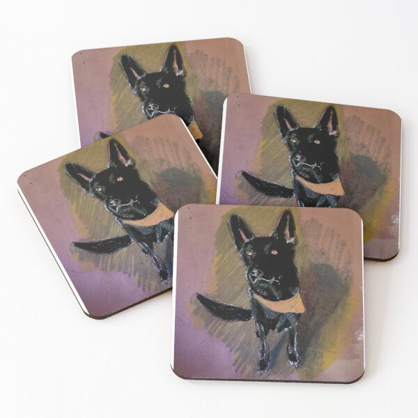 Item preview, Midnight the Black German Shepard designed and sold by HouseplantsAndScamps.