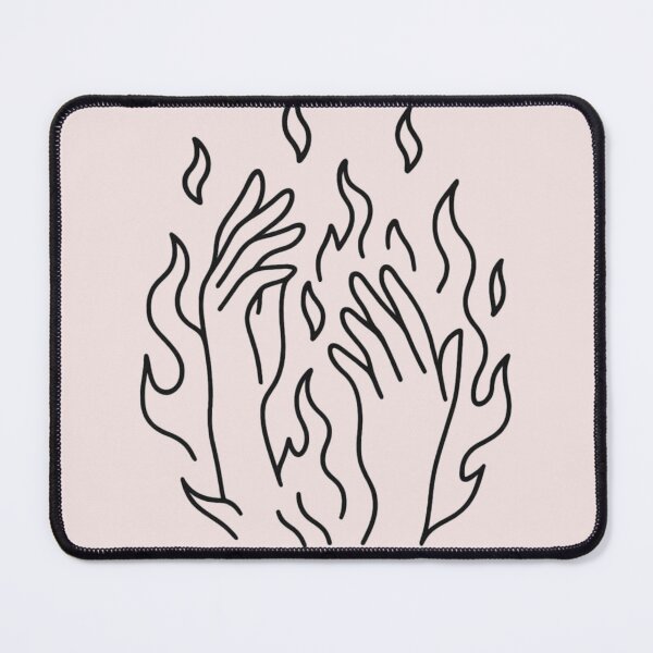 Item preview, Burning Hands Line Art T-Shirt – Minimal Flame Graphic Aesthetic Tee designed and sold by KDesignCrafts.