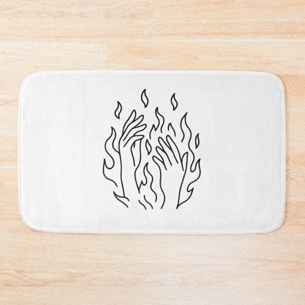 Item preview, Burning Hands Line Art T-Shirt – Minimal Flame Graphic Aesthetic Tee designed and sold by KDesignCrafts.