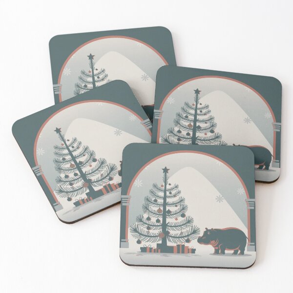 Item preview, Hippo by the Christmas Tree designed and sold by NeatThingLover.