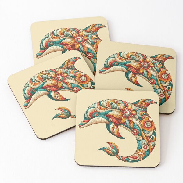 Item preview, Swim with Dolphins in a World of Thai Flower Motifs   designed and sold by Vanich-Panich.