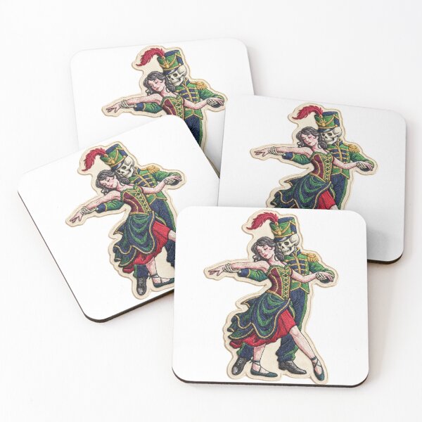 Item preview, Embroidered Dancing Skeleton Couple, Jewel Tone Textured Art, Mold-Thrusted Stitch Style Sticker designed and sold by Gurjeetpixelart.