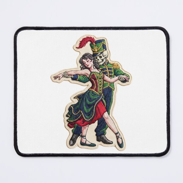 Item preview, Embroidered Dancing Skeleton Couple, Jewel Tone Textured Art, Mold-Thrusted Stitch Style Sticker designed and sold by Gurjeetpixelart.