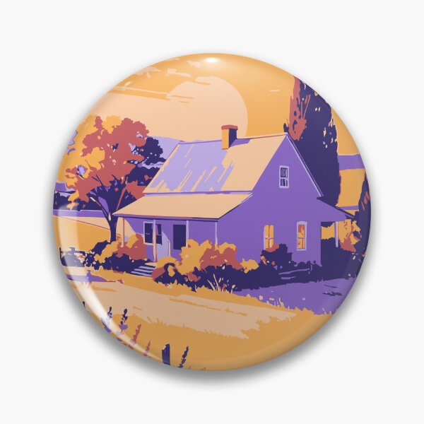 Item preview, Lil House in the fields - Risograph Style Vector Art Collection – Bold Colour Illustrations of Diverse Scenes designed and sold by stephenignacio.