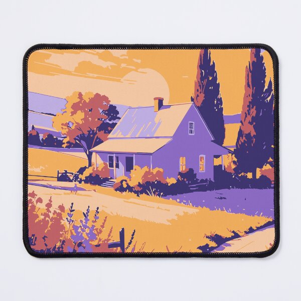 Item preview, Lil House in the fields - Risograph Style Vector Art Collection – Bold Colour Illustrations of Diverse Scenes designed and sold by stephenignacio.
