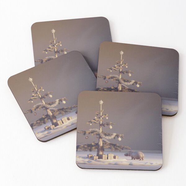 Item preview, Snowy Hippo Christmas designed and sold by NeatThingLover.
