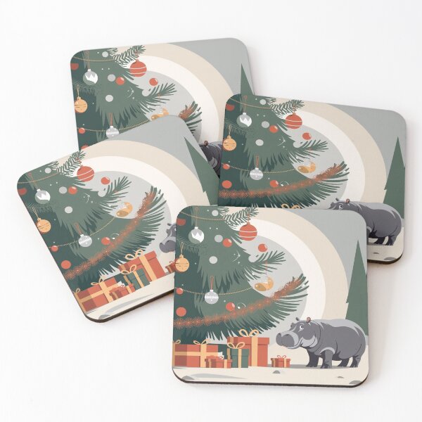 Item preview, Hippo Christmas Vibes designed and sold by NeatThingLover.