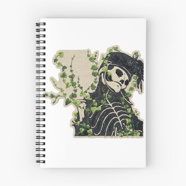 Item preview, Embroidered Vine Spirit Sticker, Dimensional Stitch Art, Mystical Skeleton Figure with Puffy Leaves designed and sold by Gurjeetpixelart.